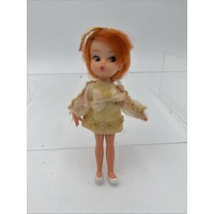 Vintage 1967 Hasbro 4" Dolly Darling Honey #8533 With Dress‎ And Headband